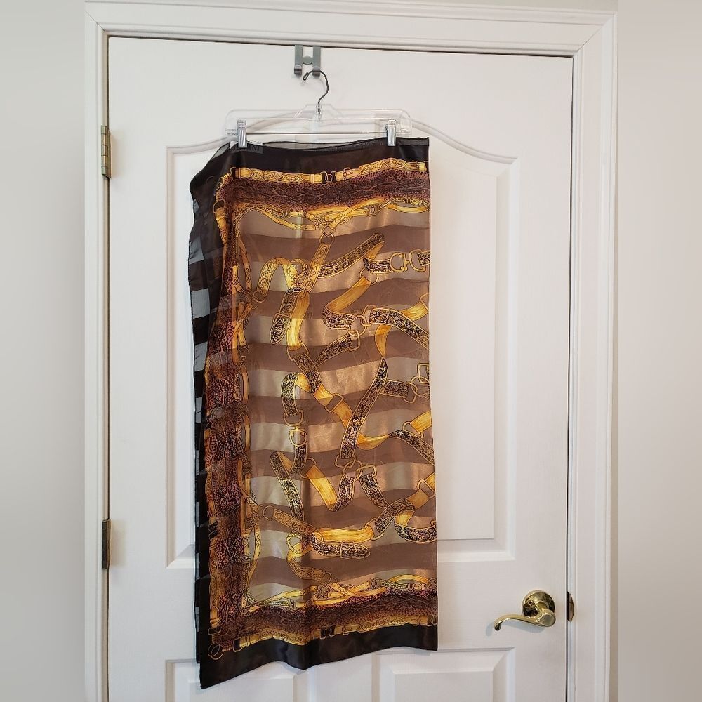 Jovani NY Oversized Brown and Gold Scarf